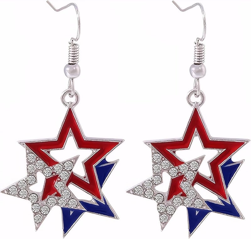 ecozran Halloween, Christmas, 4th of July Patriotic Earrings, Holiday Earrings Independence Day Stud Dangle Drop Earrings Hook Fashion Jewelry Gift for Women - Image 1